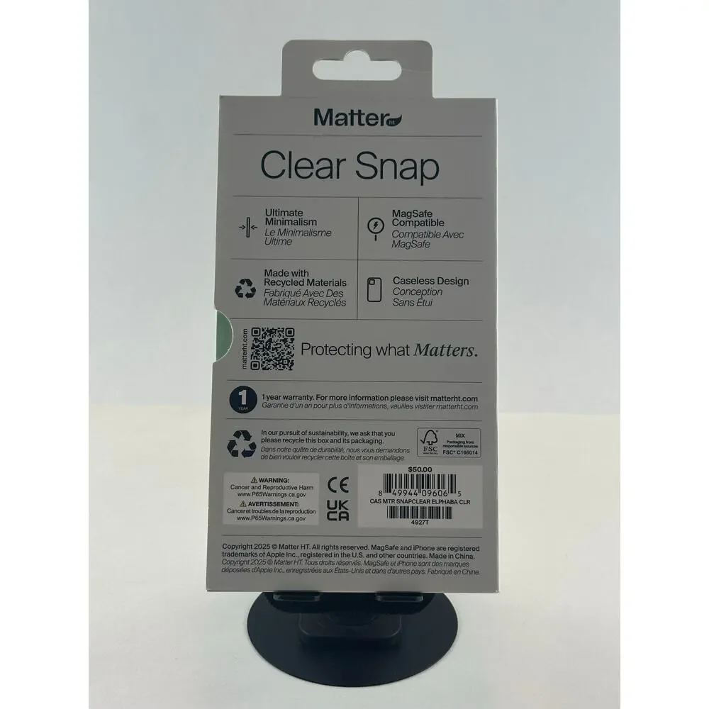 Matter Clear Snap iPhone 17 Pro Max Ice Case NWT MSRP: $50.00
